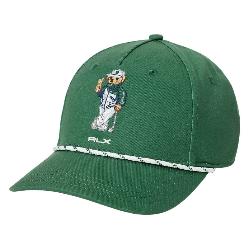Ralph Lauren Polyester Cocktail Bear Golf Cap Kelly Green – SP25 Men One Size Fits All