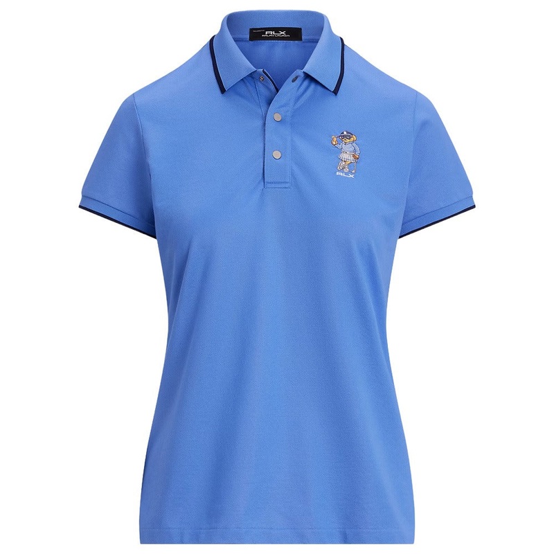 Ralph Lauren Tour Pique Novelty Bear Golf Polo (Tailored Fit) Summer Blue – SP25 Women X-Small
