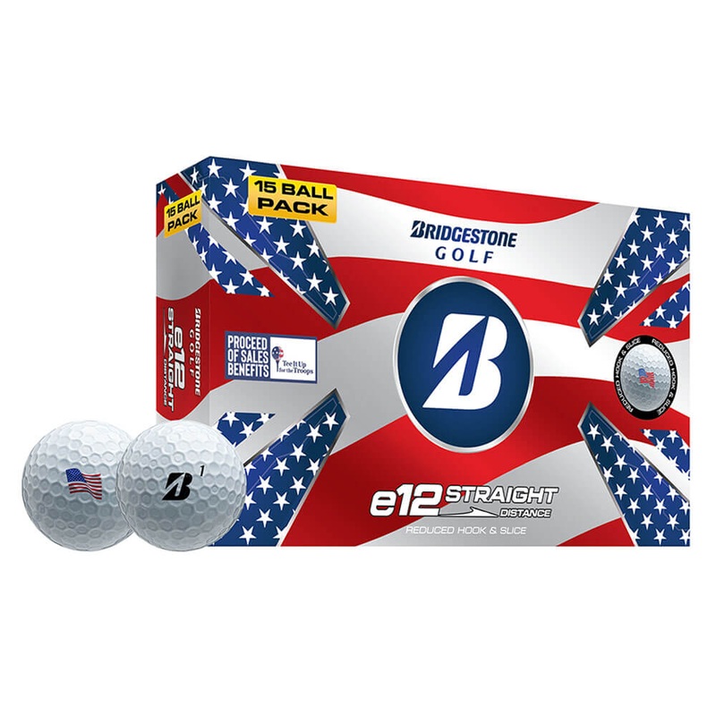 Bridgestone e12 Straight Patriot Pack 15-Balls Golf Balls 1 Dozen White