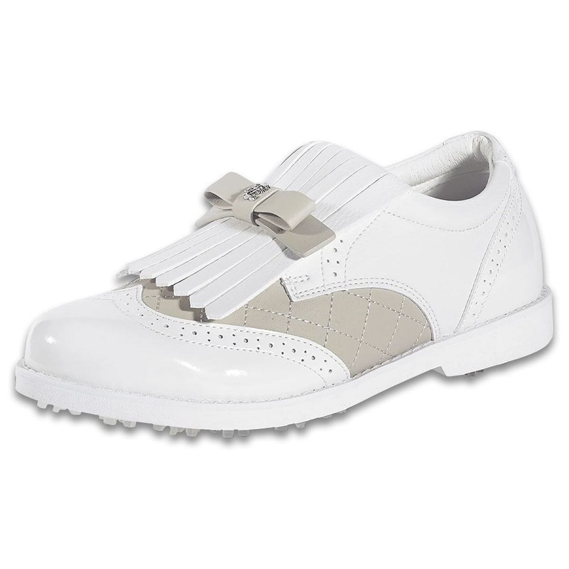 Fairliar Ribbon Tassel Loafers Spikeless Golf Shoes White – 24 Women Medium 6.5