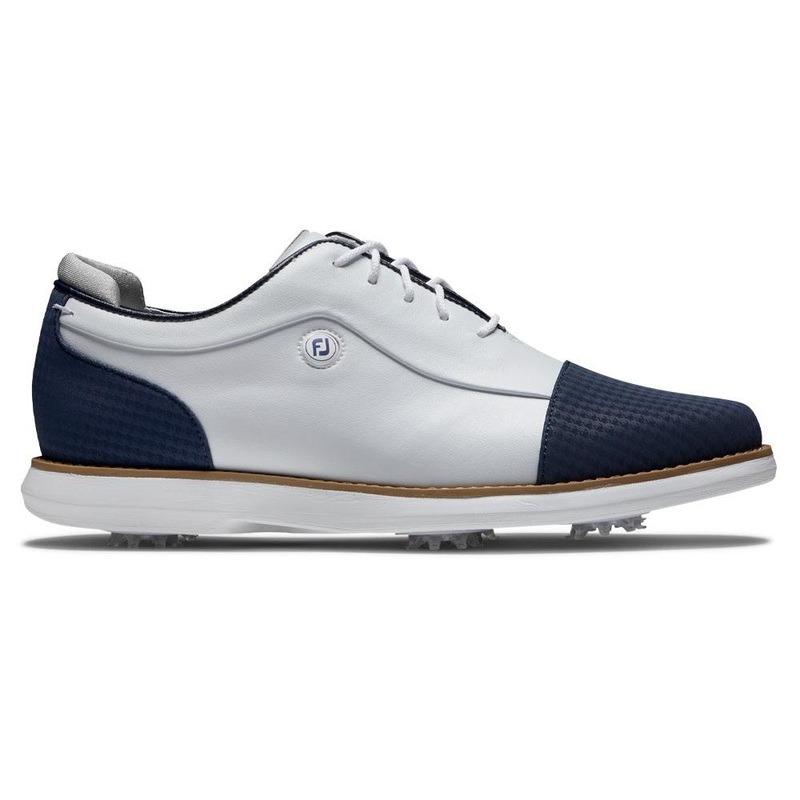 FootJoy Traditions Cap Toe Golf Shoes Previous Season Style White/Navy – 24 Women Medium 5