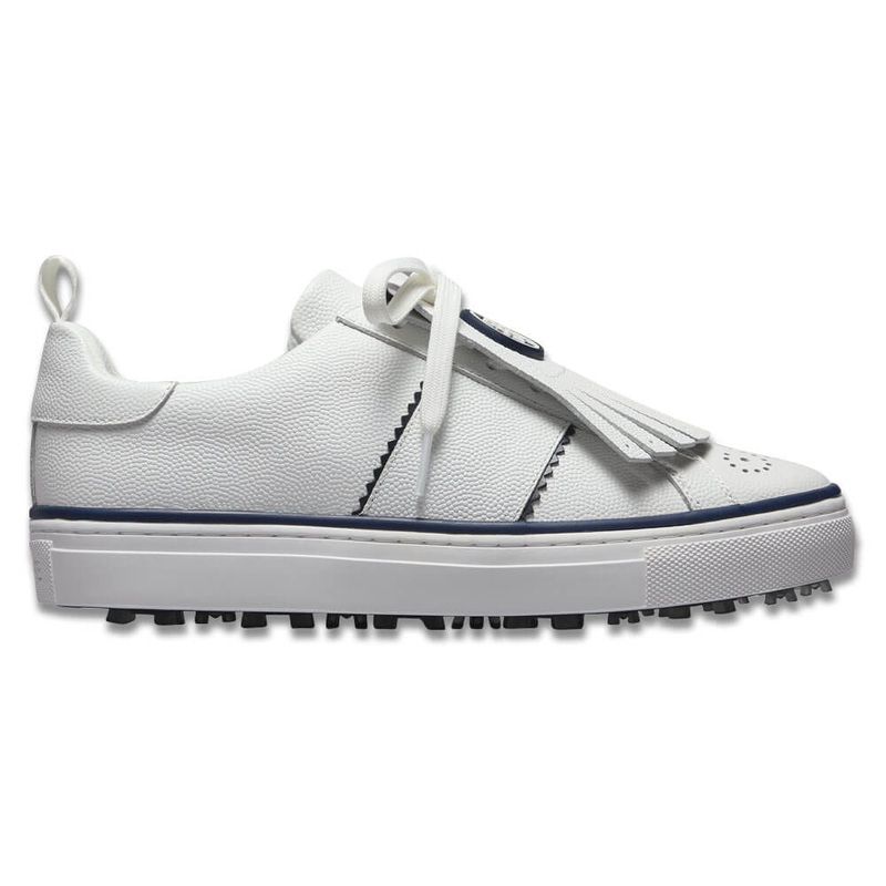 Gfore Durf Saddle Stripe Leather Golf Shoes Snow/Twilight – SP25 Women 6