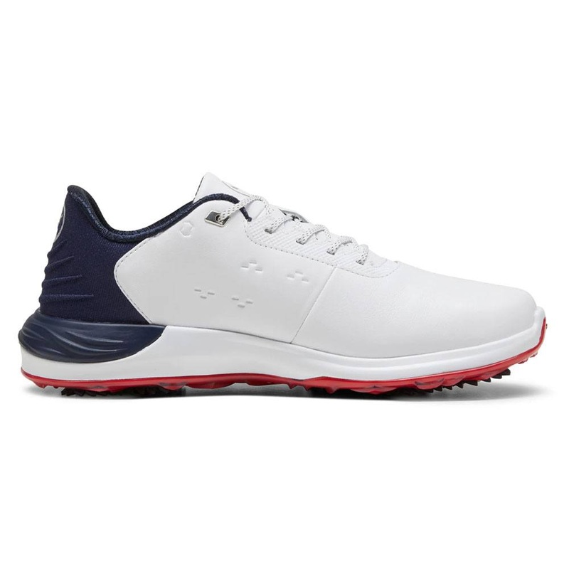 PUMA Phantomcat Nitro Golf Shoes White/Deep Navy/For All Time Red – 24 Men Medium 7