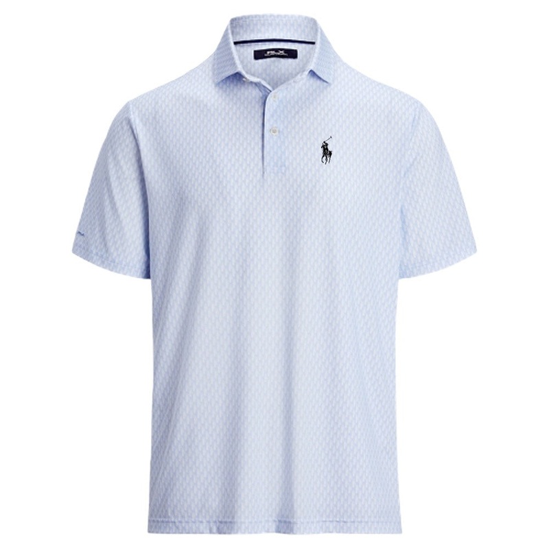 Ralph Lauren Lightweight Airlfow Golf Polo (Golf Club Bags Print) Office Blue – SP25 Men Small