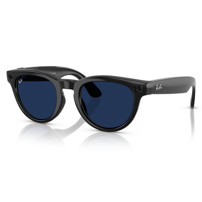 Ray-Ban Meta Low Bridge Fit Headliner Sunglasses Shiny Black Clear/Sapphire Transitions