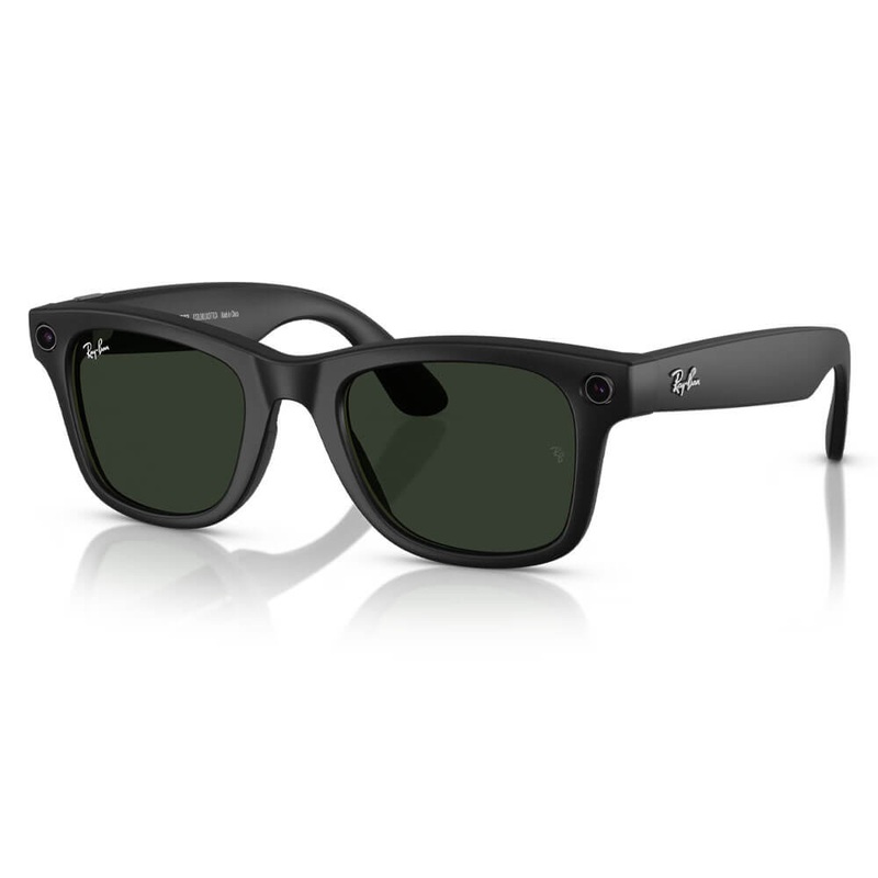 Ray-Ban Meta Wayfarer Sunglasses Matte Black Clear/Graphite Green Transitions