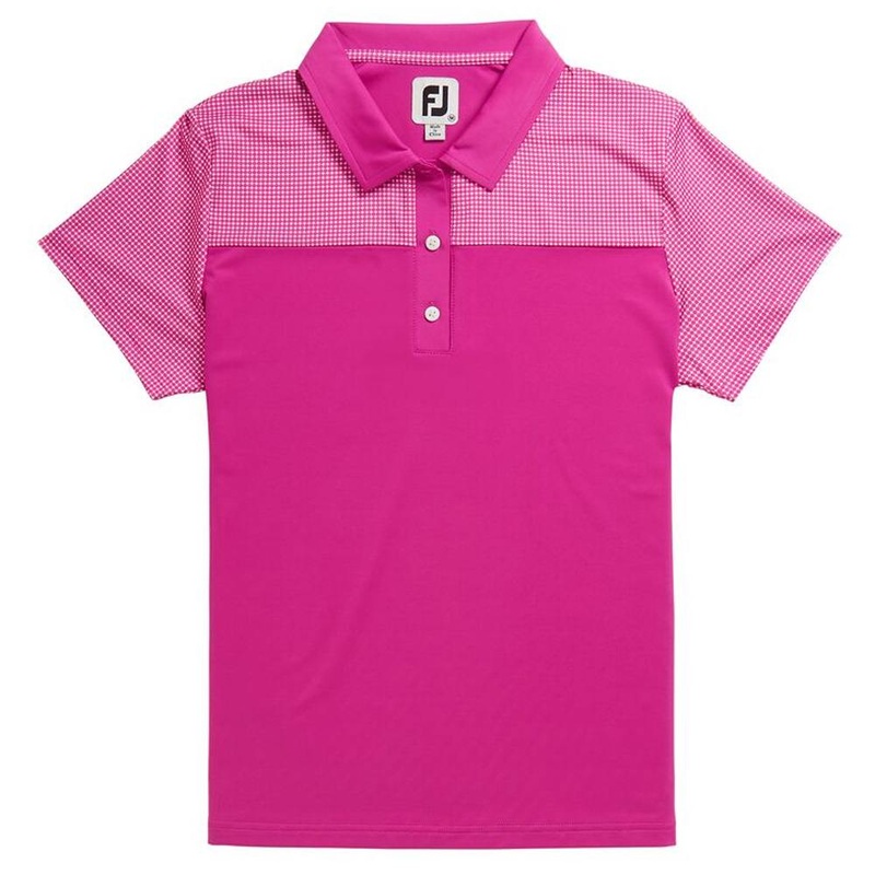 FootJoy Dot Print Yoke Golf Polo Rose – 20 Women X-Small