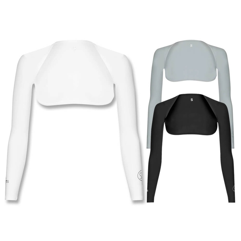 SParms Sun Protect+ UV/Sun Protection Cooling Golf Shoulder Wrap Women Crystal Logo White X-Small
