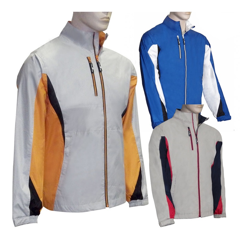 The Weather Apparel Co Hi Tech Performance Golf Jacket Sand/Navy/Red Medium