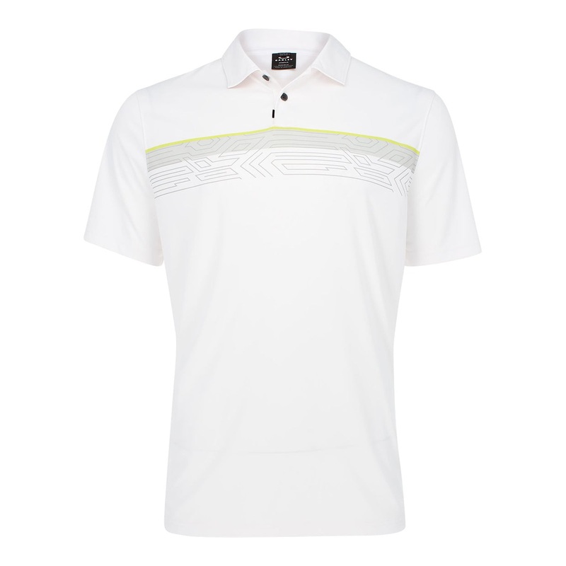 Oakley Print Layer Stripe Golf Polo 2021 White Small
