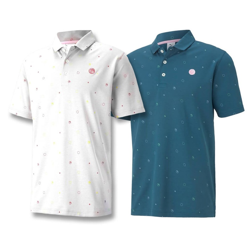 PUMA Legacy Print Golf Polo 2021 Bright White/Legion Blue Small