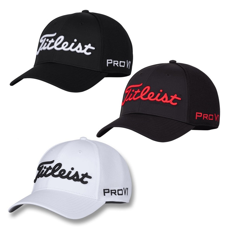 Titleist Tour Sports Mesh Golf Cap 2021 Black/White Small/Medium