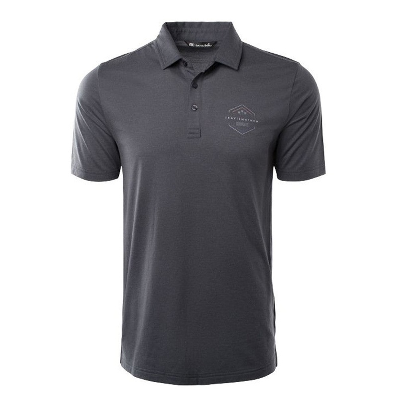 TravisMathew Bar Menu Golf Polo 2021 Heather Black Medium
