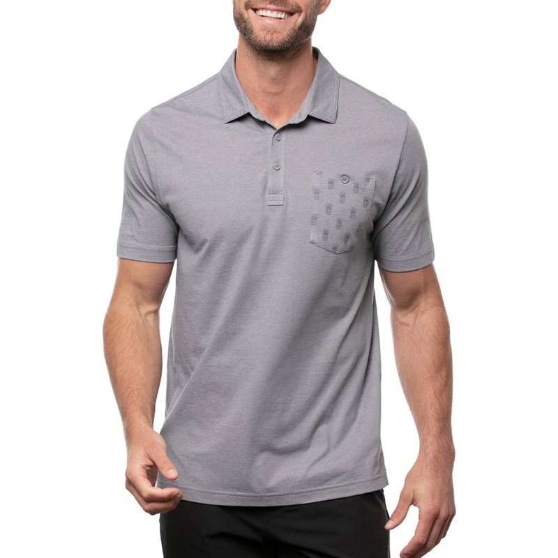 TravisMathew Can Can Golf Polo 2021 Heather Quiet Shade Small