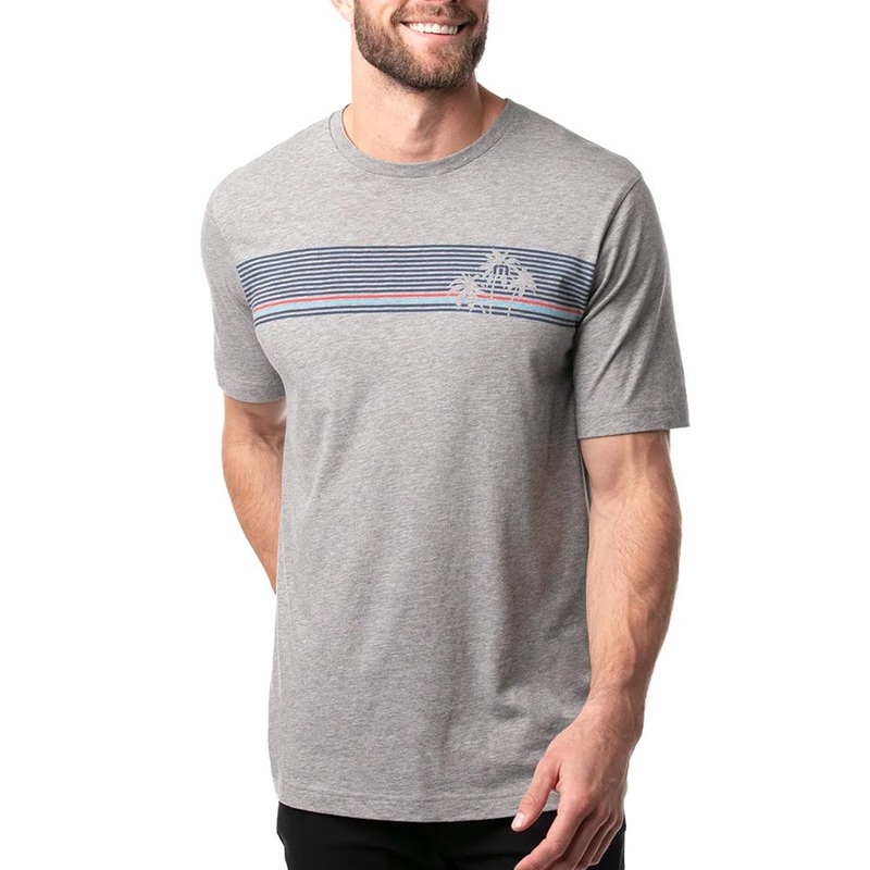 TravisMathew Glass Drain Golf T-Shirt 2021 Heather Gray Small