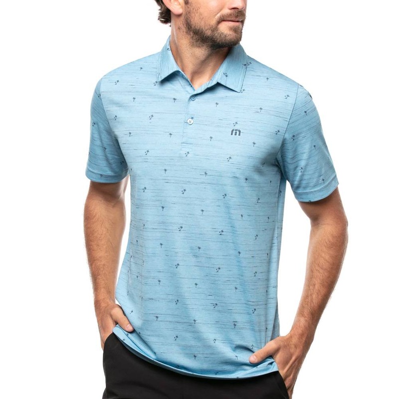 TravisMathew Good Time Charlie Golf Polo 2021 Heather Heritage Blue Small