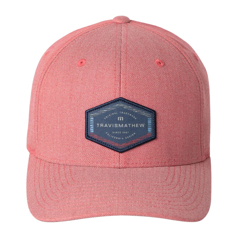 TravisMathew Heat of the Night Flexback Golf Cap 2021 Heather Garnet Rose Small/Medium