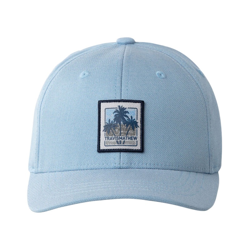 TravisMathew Just Go With It Snapback Golf Cap 2021 Heather Lichen Blue One Size Fits All