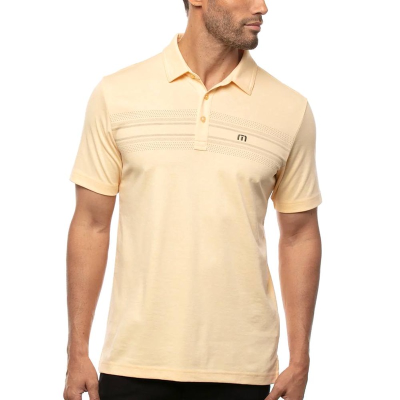 TravisMathew On Deck Golf Polo 2021 Heather Cornsilk Small