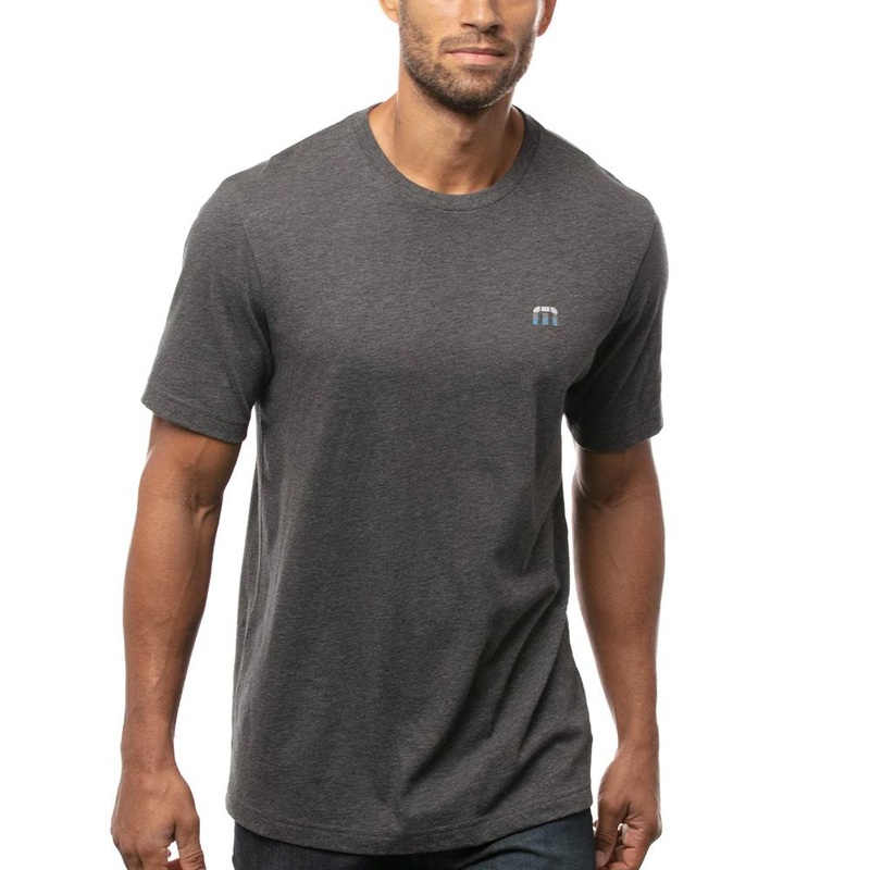 TravisMathew Yesterdays Outfit Golf T-Shirt 2021 Heather Gray Pinstripe Small