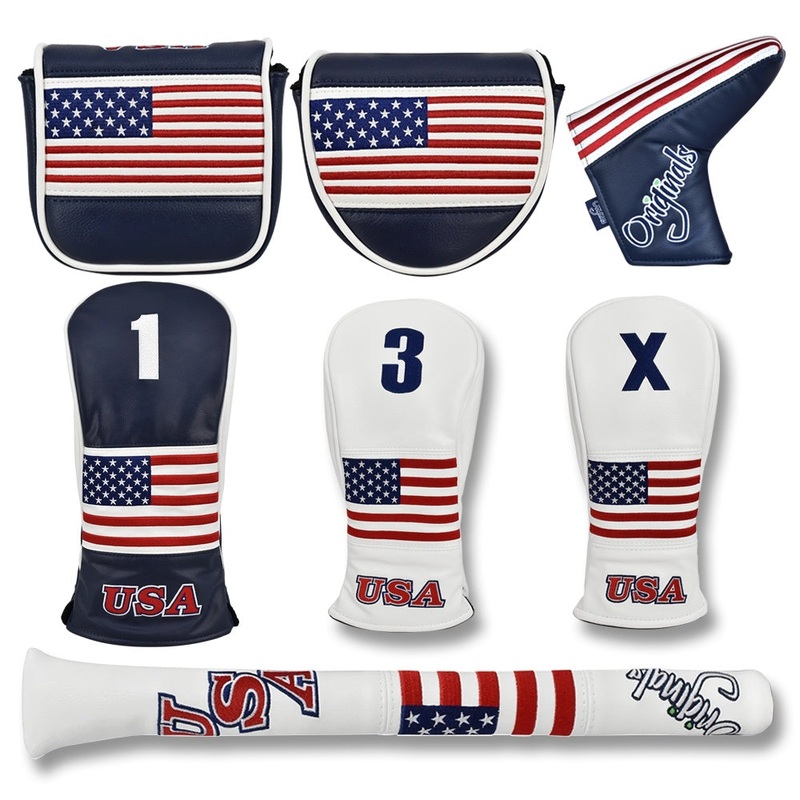 PRG Patriot Headcover Mallet Putter – White