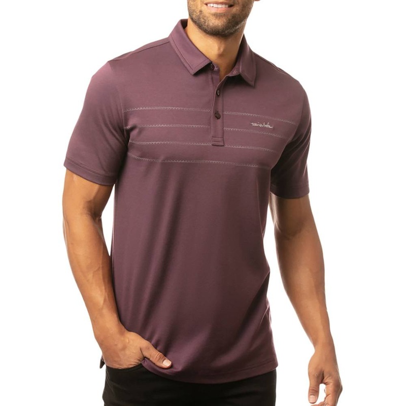 TravisMathew Hangover Cure Golf Polo 2021 Mauve Wine/Blue Nights Small