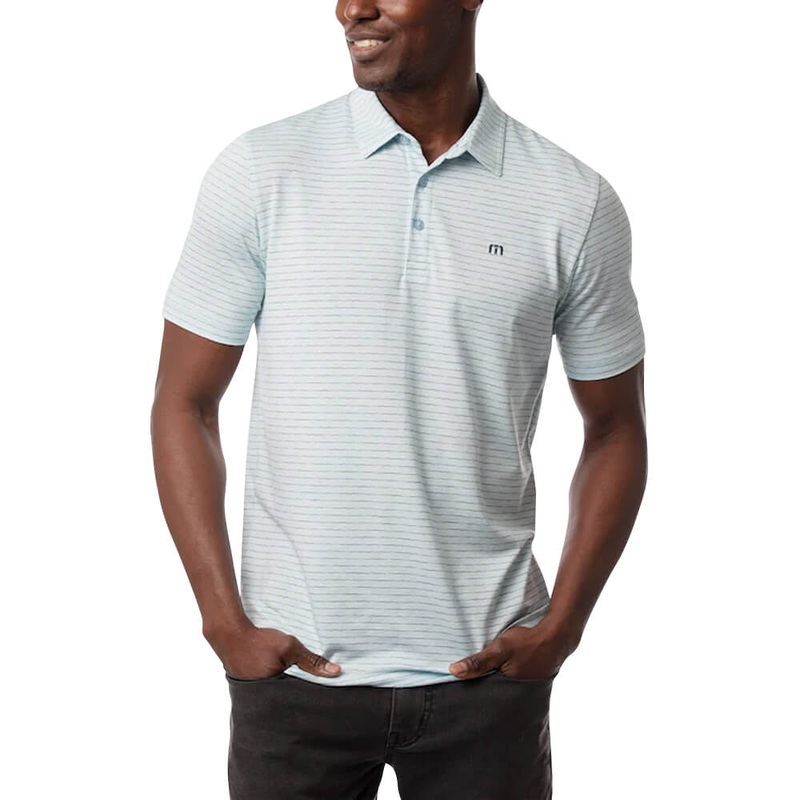 TravisMathew O Line Golf Polo 2021 Heather Airy Blue Small