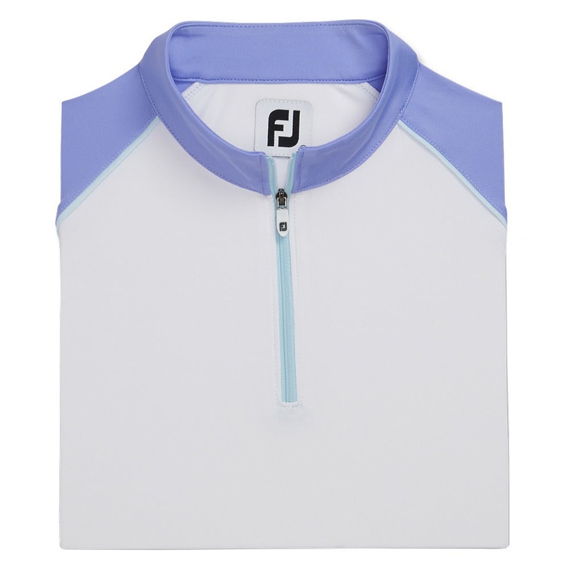 FootJoy Longsleeve Sun Protection Golf Pullover White/Violet – 22 Women X-Small