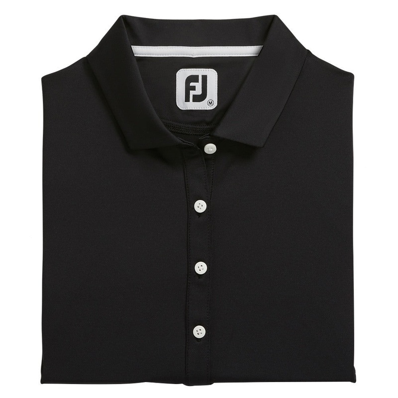 FootJoy Solid Lisle Self Collar Golf Polo 2022 Women Black X-Small
