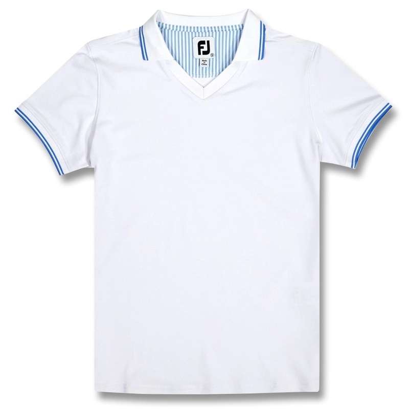 FootJoy Town & Country Collection Open Collar Golf Polo 2021 Women White X-Small
