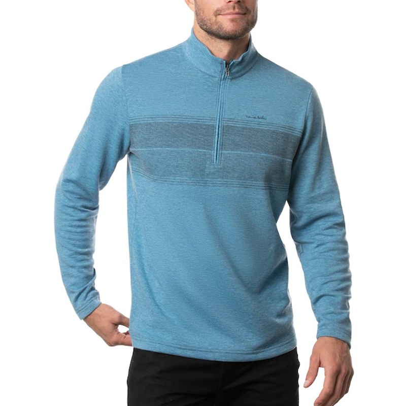 TravisMathew Bridge The Gap Golf Pullover 2022 Heather Blue Sapphire Small