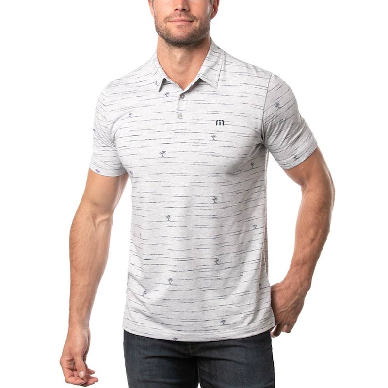 TravisMathew Draggin Anchor Golf Polo 2022 Heather Light Gray Small
