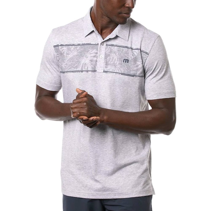 TravisMathew Make Camp Golf Polo 2022 Heather Light Gray Small