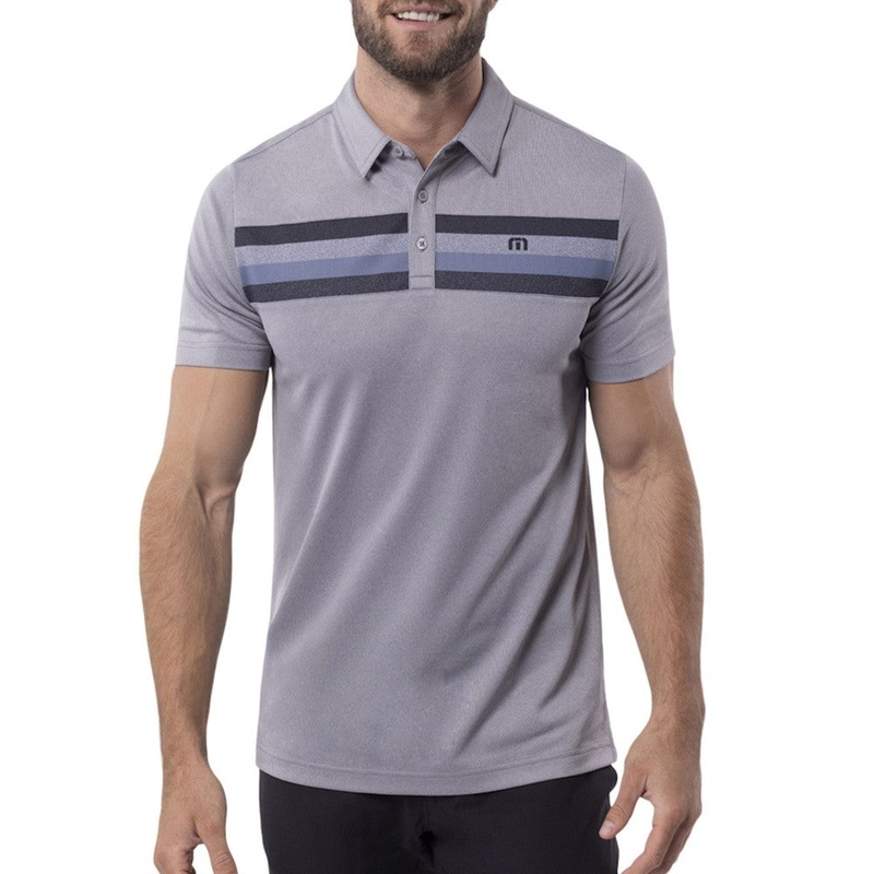 TravisMathew Private Dock Golf Polo 2022 Heather Medium Grey Small