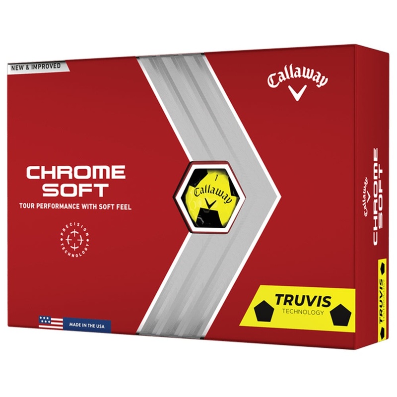 Callaway Chrome Soft Truvis Golf Balls 2022 1 Dozen Black/Yellow