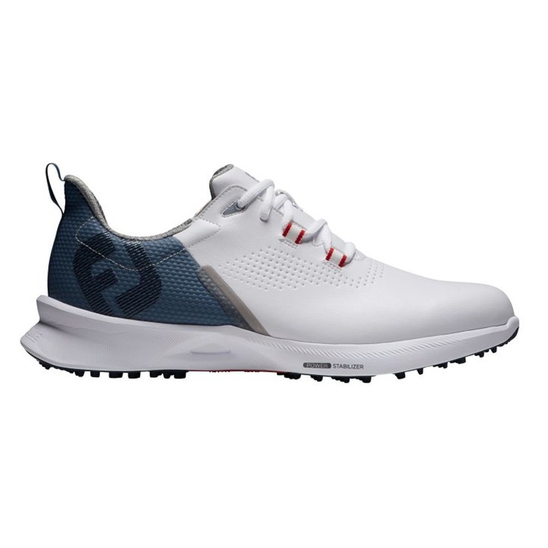 FootJoy FJ Fuel Spikeless Golf Shoes Previous Season Style White/Blue Fog/Red – 22 Men Medium 7.5