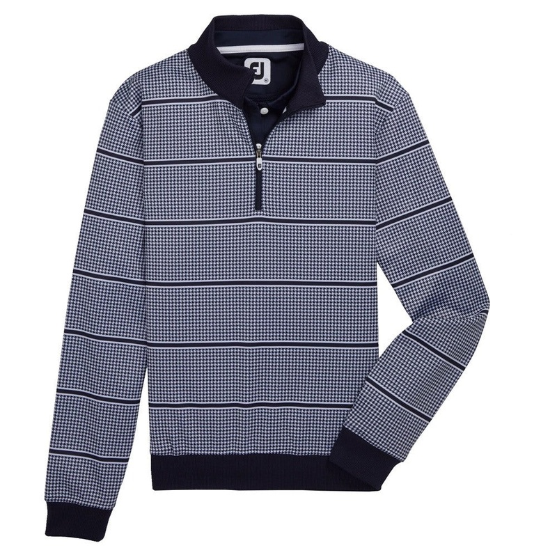 FootJoy Half Zip Houndstooth Print Midlayer Golf Pullover 2022 Women Navy X-Small