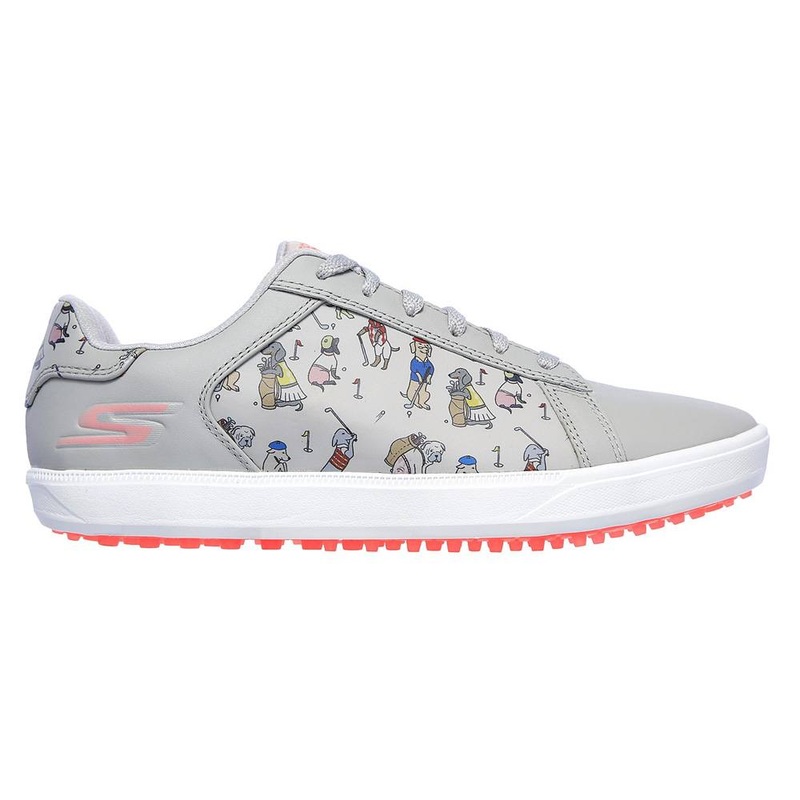 Skechers Go Golf Drive – Dogs At Play Spikeless Golf Shoes Gray/Pink – 20 Women Medium 5.5