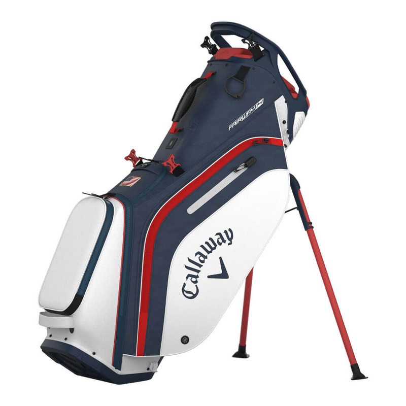 Callaway Fairway 14 Stand Bag – 25 White/Navy HND/Red/Flag