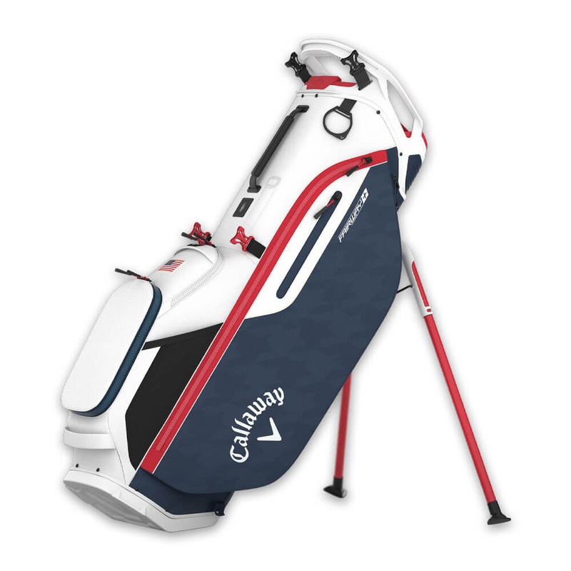 Callaway Fairway+ Stand Bag – 25 White/Navy HND/Red/Flag