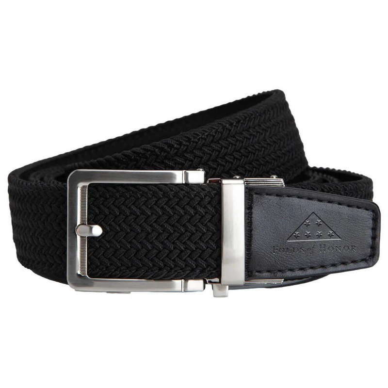 Nexbelt FoH Braided Stamped Tip Ratchet Golf Belt Black – 25 Men Cut to Fit up to 50