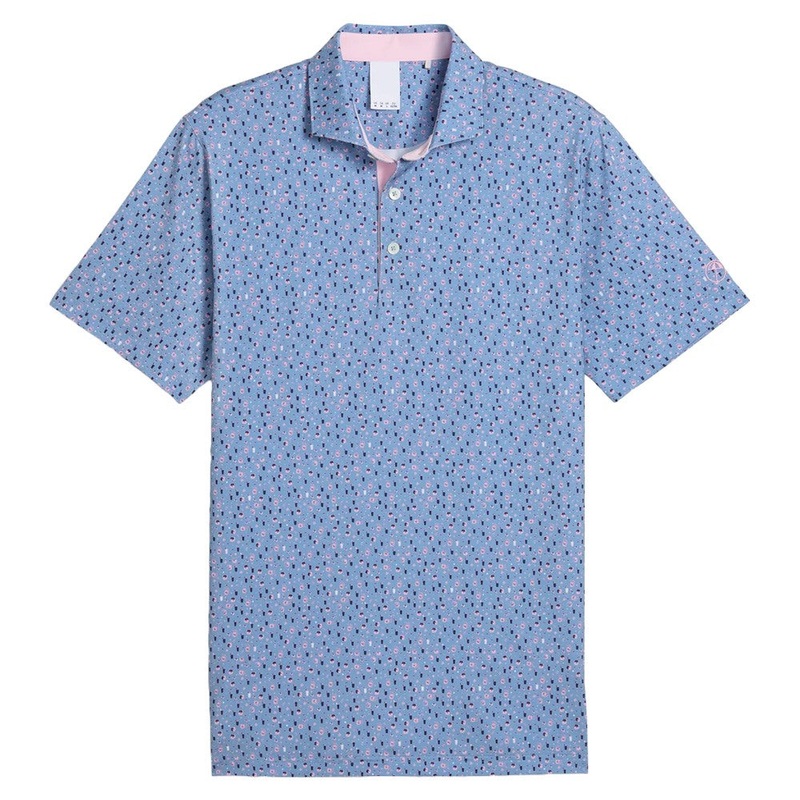 PUMA AP Tea Time Golf Polo Zen Blue/Pale Pink – SS25 Men Small
