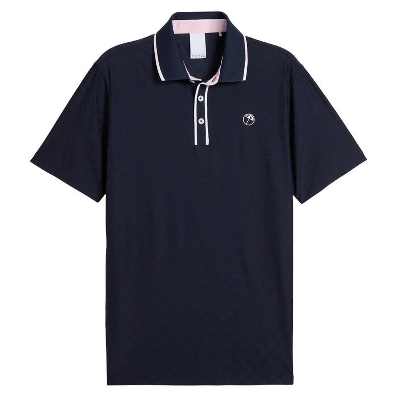 PUMA AP Tipped Jacquard Golf Polo Deep Navy – SS25 Men Small