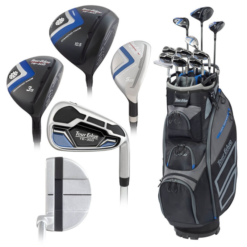 Tour Edge TE-300 Full Set – 25 Men Right – 11 Clubs + 1 Cart Bag Steel – Uniflex Standard