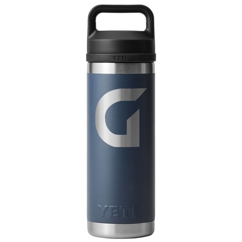YETI Rambler 18 oz Water Bottle with Chug Cap (with ‘G’ logo) Navy