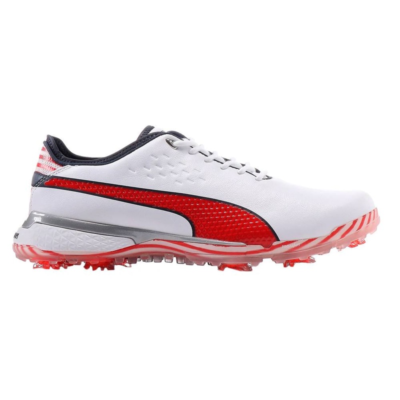 PUMA PROADAPT Delta USA Golf Shoes 2021 White/High Risk Red/Navy Blazer Medium 7