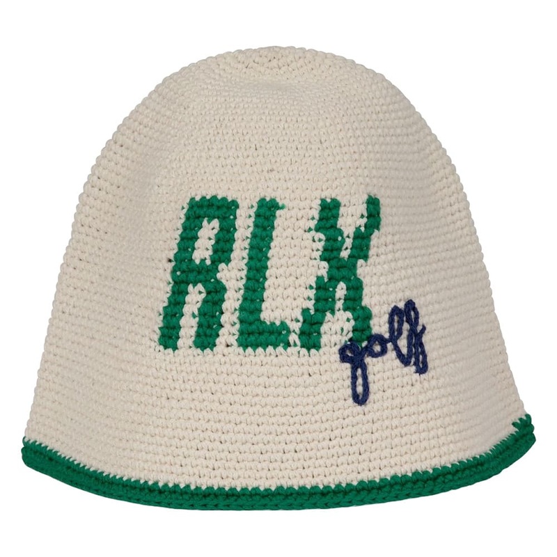 Ralph Lauren Cotton Crochet Golf Bucket Hat Ecru/Green – SP25 Men One Size Fits All