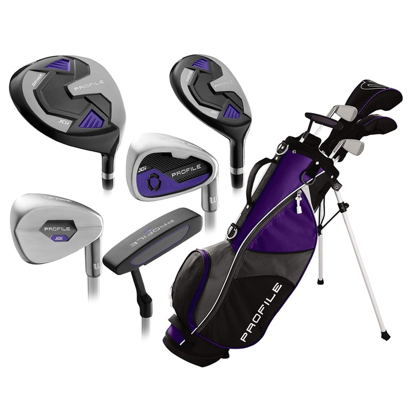 Wilson Profile JGI Junior Full Set (Ages 8-11) Boys Right – 5 Clubs + 1 Carry Bag Purple Medium