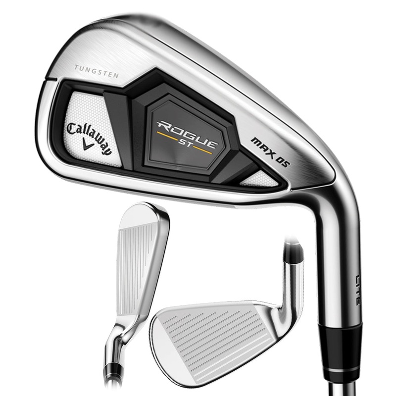 Callaway Rogue ST Max OS Lite Iron Set 2022 Men Right – 7-PW Project X Cypher 50 Graphite – Senior