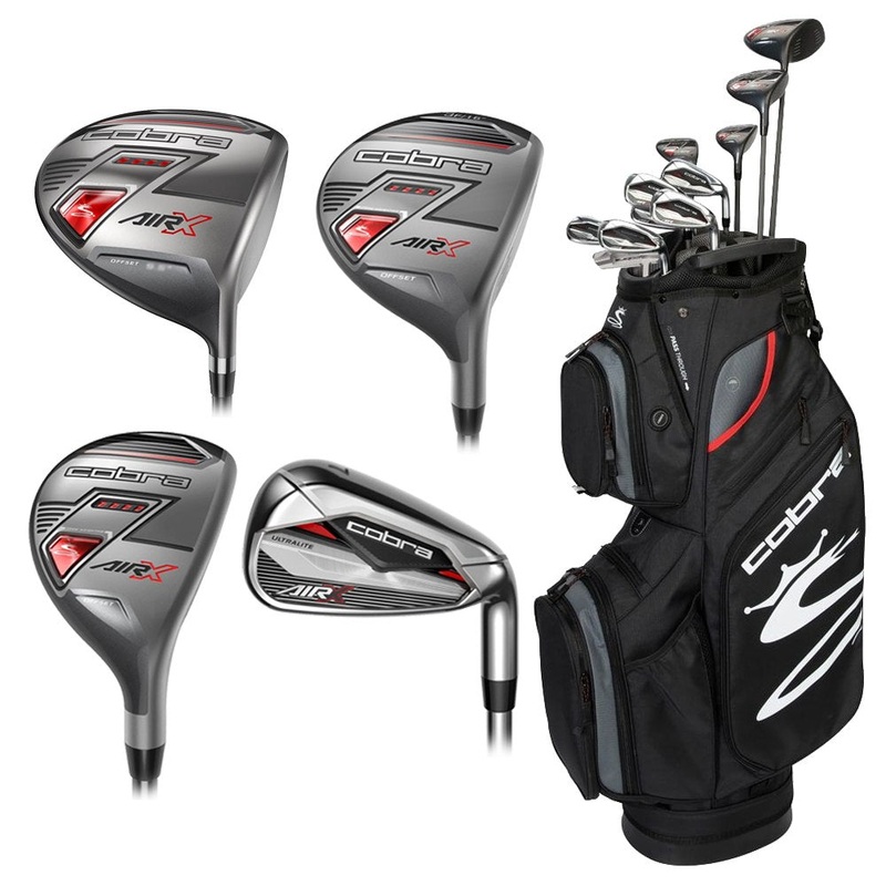 Cobra AIR-X Full Set 2022 Right – 11 Clubs + 1 Cart Bag Cobra Ultralite Graphite – Senior Gray/Red
